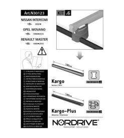 Kit attacchi per barre auto portatutto renault master 98>, opel movano 98>,n n30123