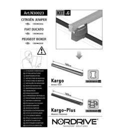Kit attacchi per barre auto portatutto citroen jumper, fiat ducato, peugeot n30023