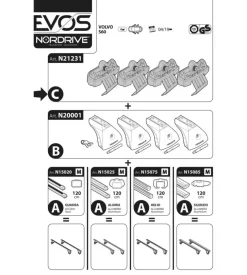 Kit attacchi per barre auto portatutto volvo s60 4p 19>  n21231