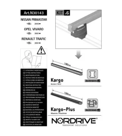 Kit attacchi per barre auto portatutto renault trafic 01 nissan primastar 03 n30143