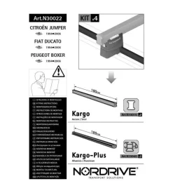 Kit attacchi per barre auto portatutto citroen jumper, fiat ducato, peugeot n30022