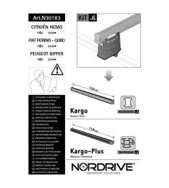 Kit attacchi per barre auto portatutto fiat fiorino citroen nemo peugeot bi n30183