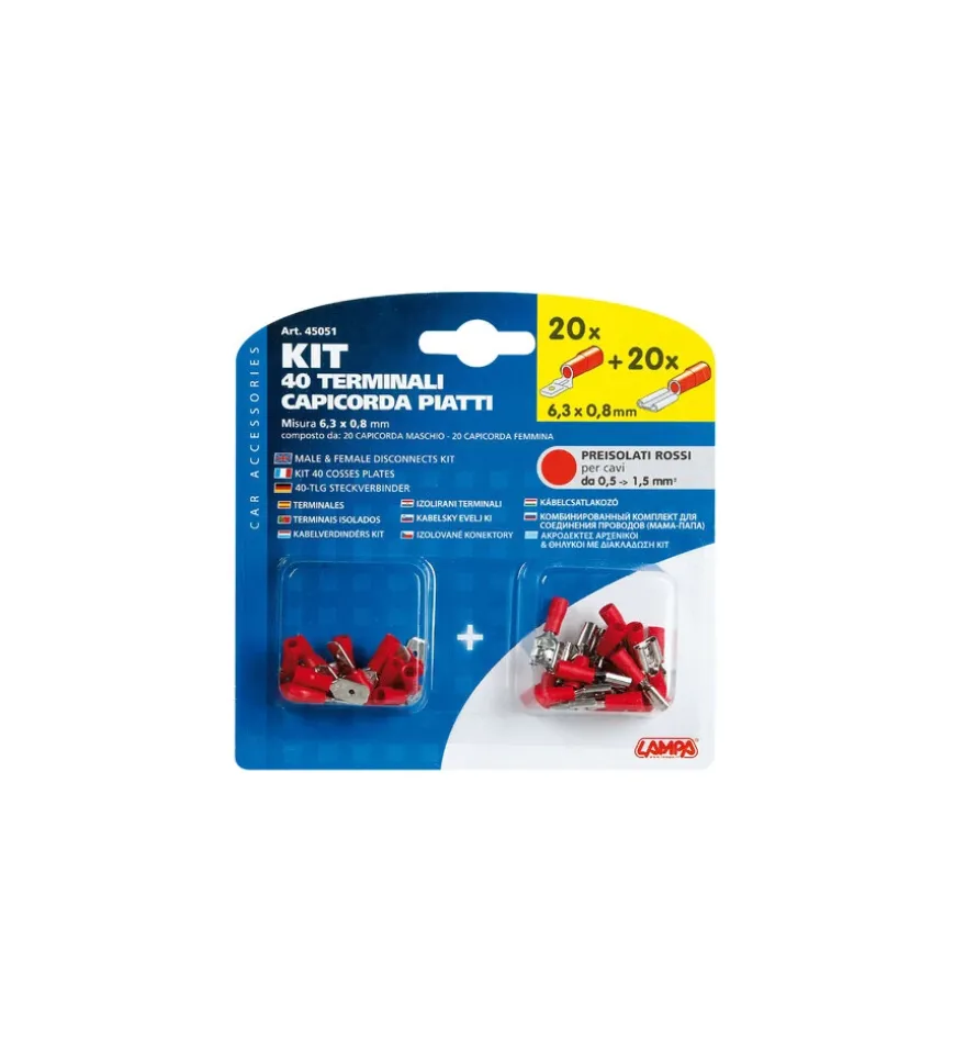 Kit 40 capicorda piatti rossi 45051