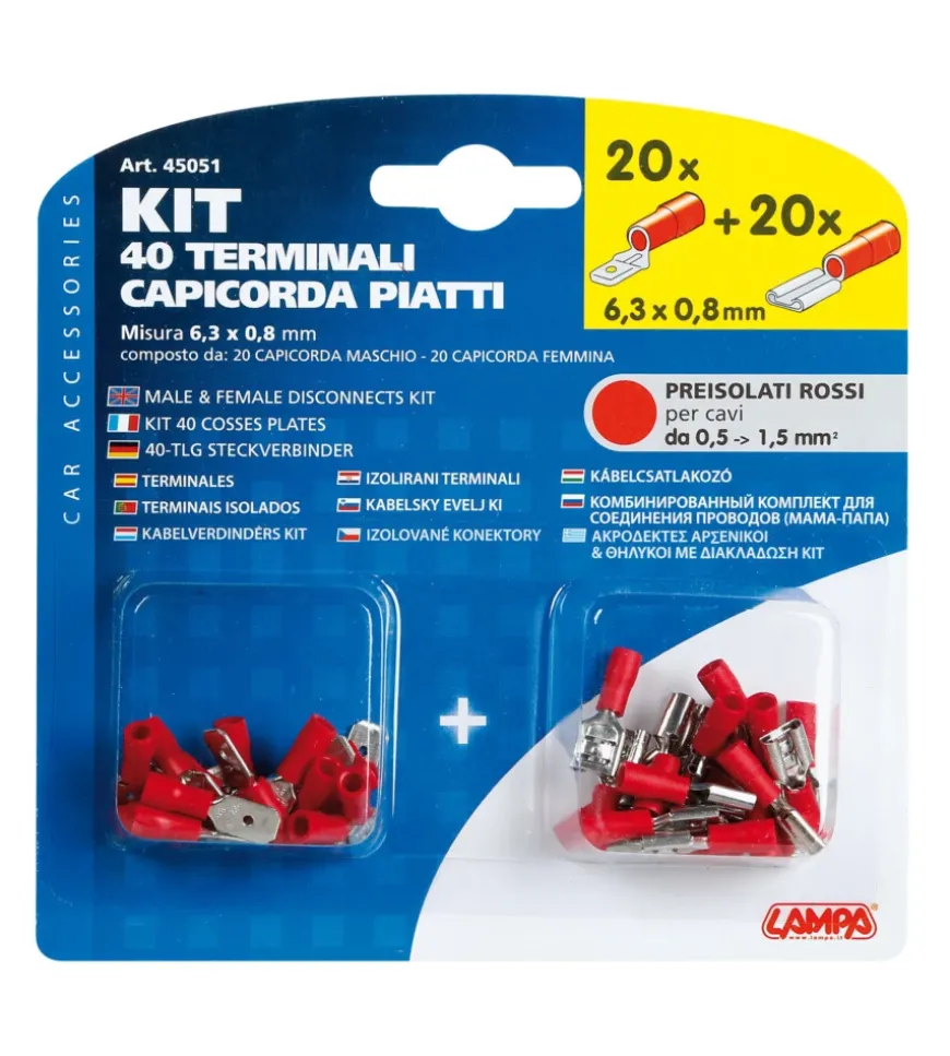Kit 40 capicorda piatti rossi 45051