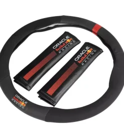 Kit coprivolante e passacintura redbull " powerbar" nero e rosso