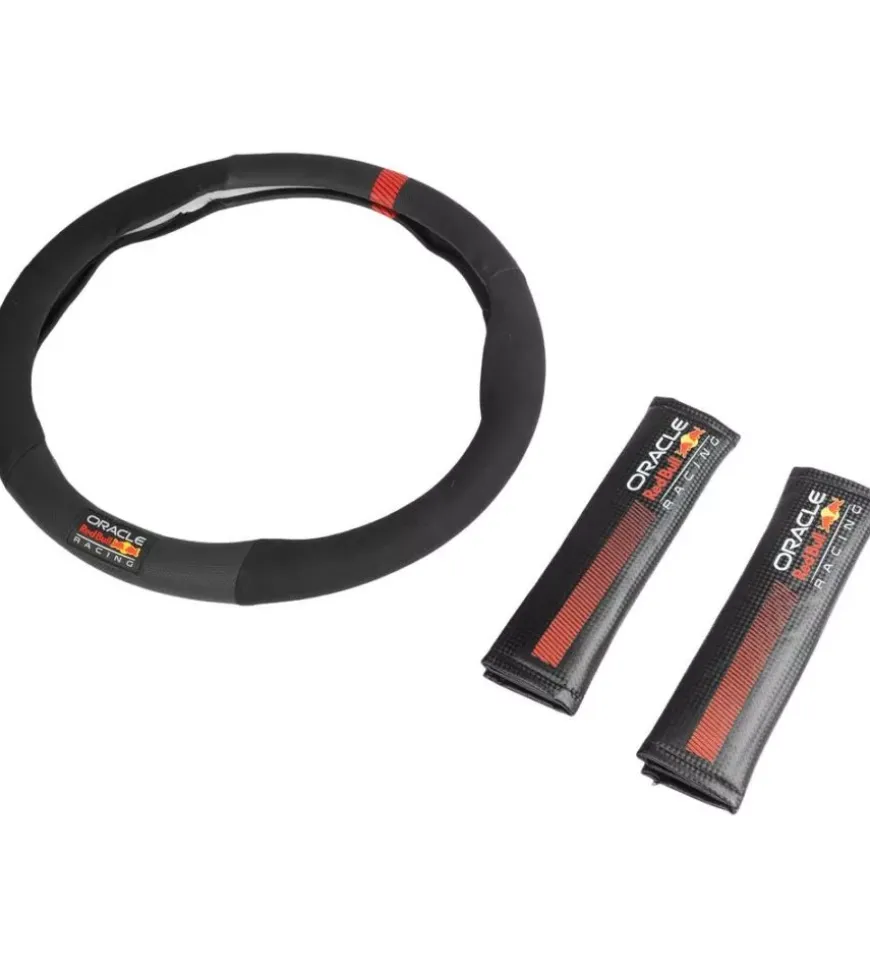 Kit coprivolante e passacintura redbull " powerbar" nero e rosso