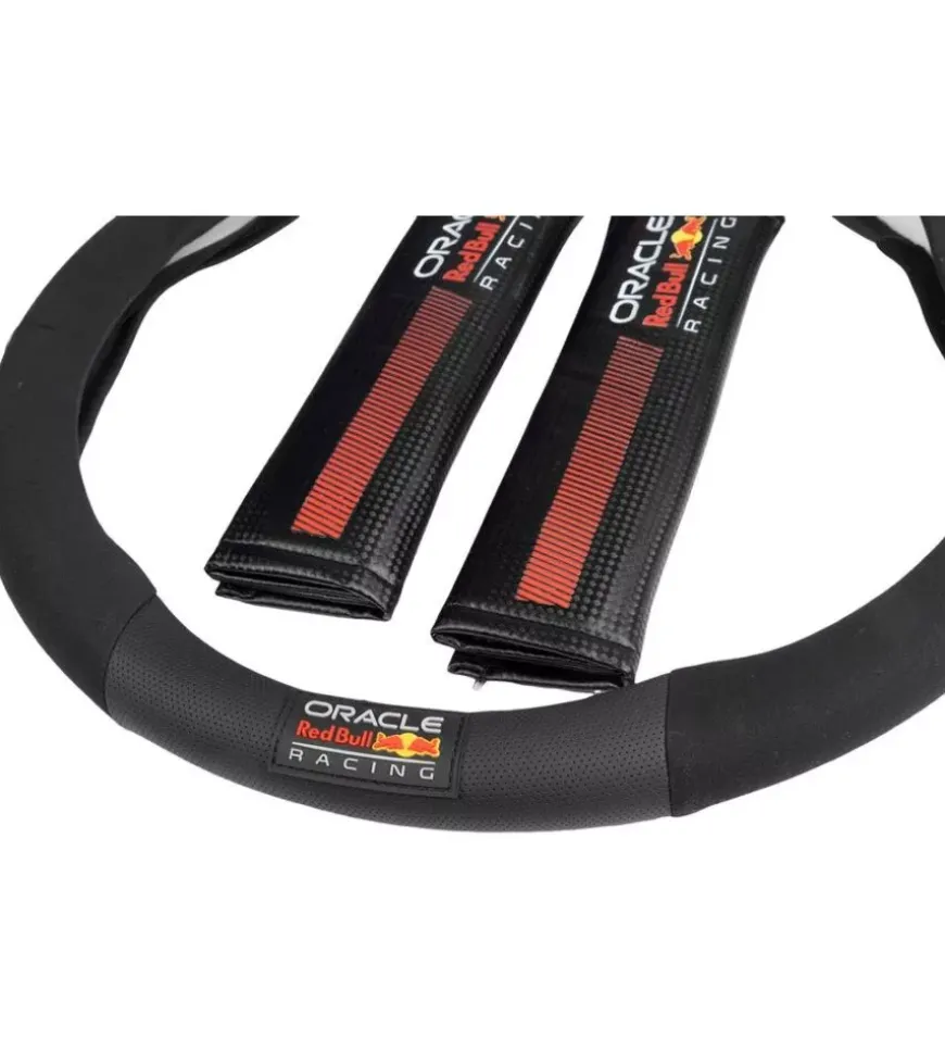 Kit coprivolante e passacintura redbull " powerbar" nero e rosso