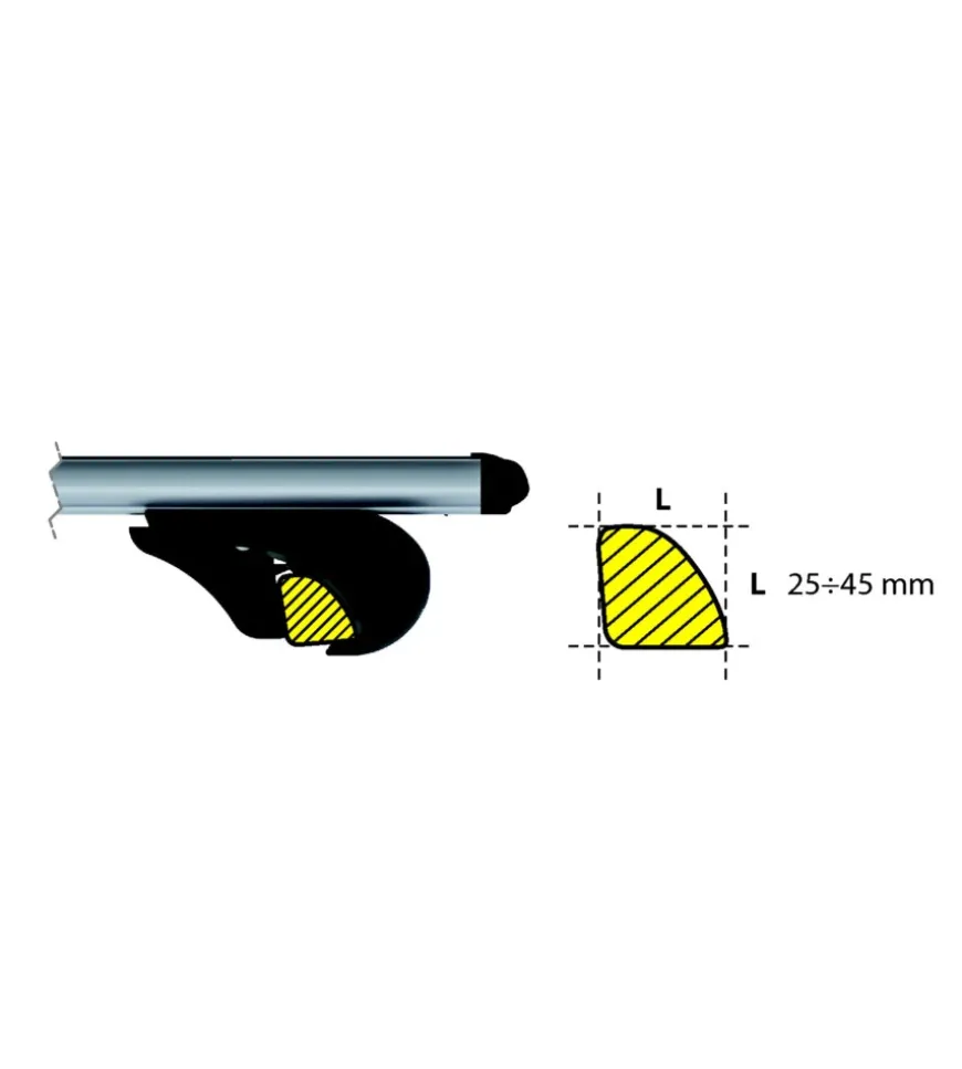 Kit 4 piedi per barre in alluminio rail-kit alu n20012