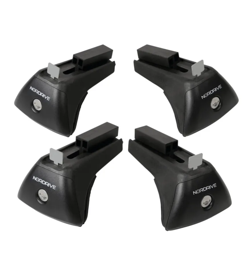 Kit 4 piedi per barre quadra in-rail kit steel n20021
