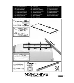 Kit rullo posteriore + estensore regolabile - 64 cm n11020