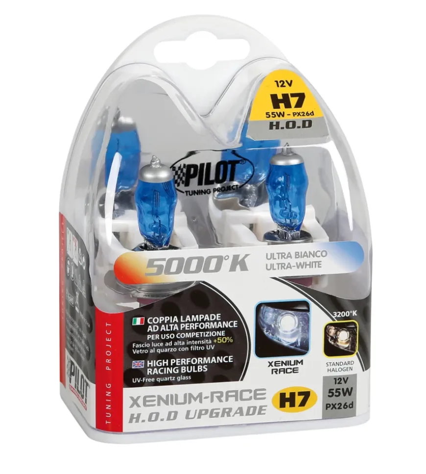 Lampada alogena xenium race 12v - h7 - 55w - px26d - 2 pz - scatola plast 58179
