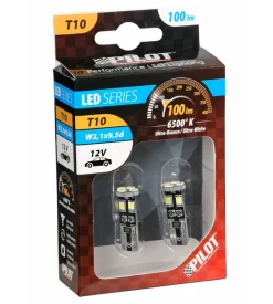Lampada 12v hyper-led 24 - 8 smd x 3 chips - (t10) - trifocus - w2,1x9,5d - 2 pz 58464