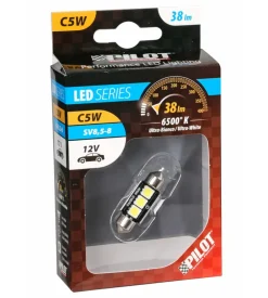 Lampada 12v hyper-led 9 - 3 smd x 3 chips - (c5w) - 10x36 mm - sv8,5-8 - 1 pz 58450
