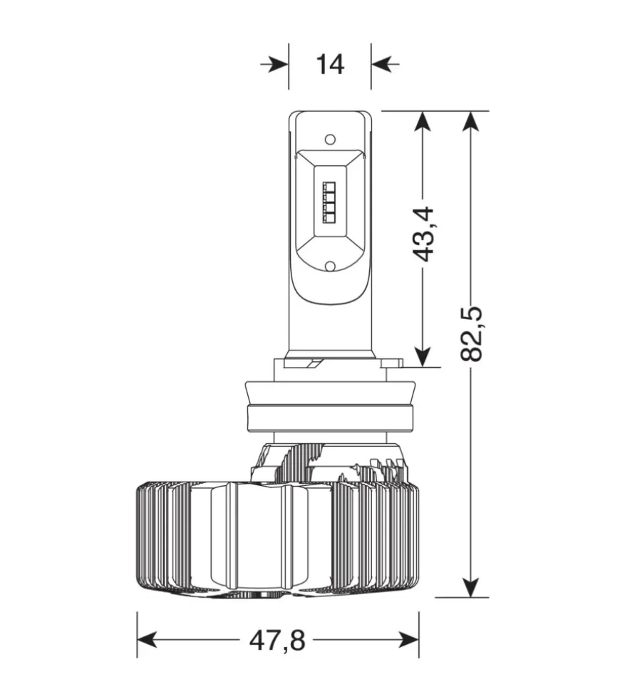 Lampade led per auto 9-32v halo led serie 4 fit-master - (h8-h9-h11-h16) - 25w - pgj19-x - 2 pz - scatola 57800
