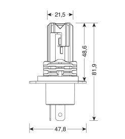 Lampade led per auto 9-32v halo led serie 10 halo killer - (h4) - 20w - p43t - 2 pz  - scatola  57730