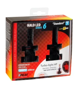 Lampade led per auto 9-32v halo led serie 6 standard - (h4) - 30w - p43t - 2 pz - scatola 57784