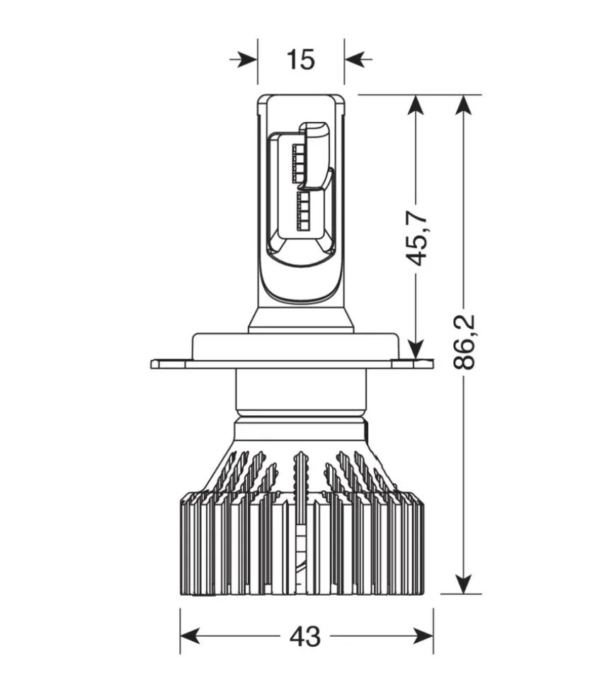 Lampade led per auto 9-32v halo led serie 6 standard - (h4) - 30w - p43t - 2 pz - scatola 57784