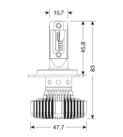 Lampade led per auto 9-32v halo led serie 4 fit-master - (h4) - 25w - p43t - 2 pz  - scatola  57798