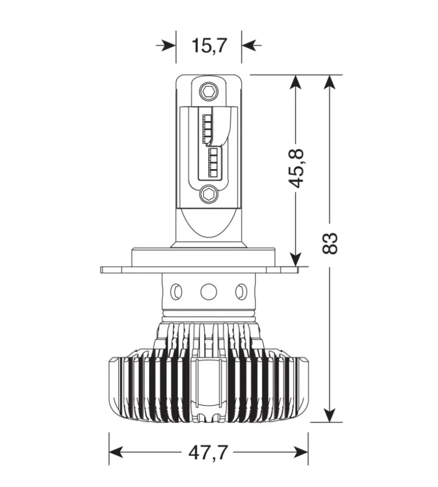 Lampade led per auto 9-32v halo led serie 4 fit-master - (h4) - 25w - p43t - 2 pz - scatola 57798