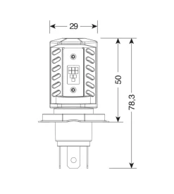 Lampade led per auto 9-32v halo led pro-bike 2 - (h4) - 15w - p43t - 1 pz  - scatola  57749