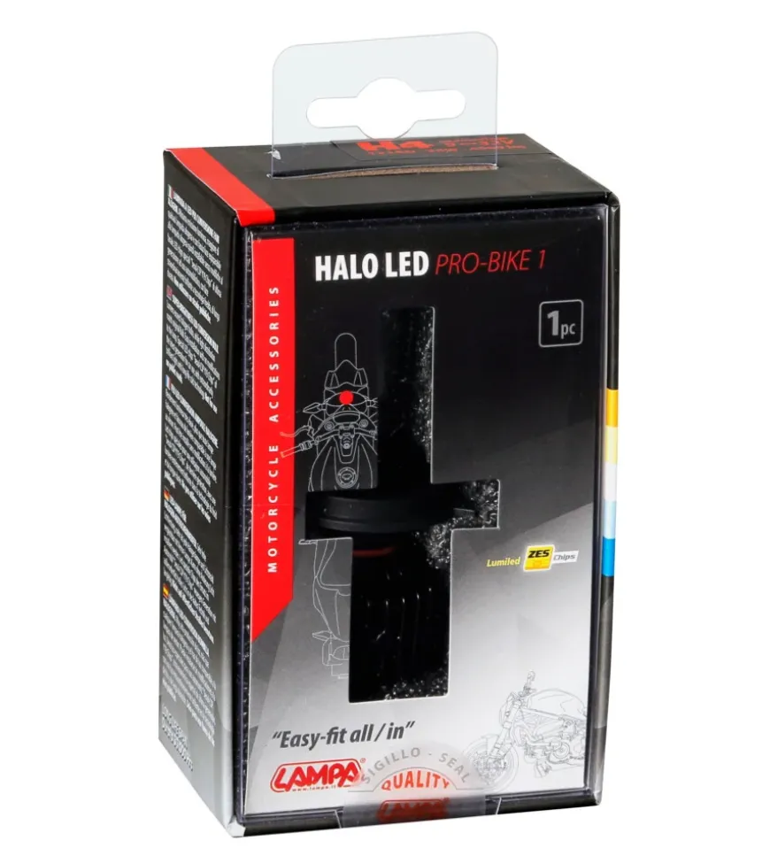 Lampade led per auto 9-32v halo led pro-bike 1 - (h4) - 25w - p43t - 1 pz - scatola 57756