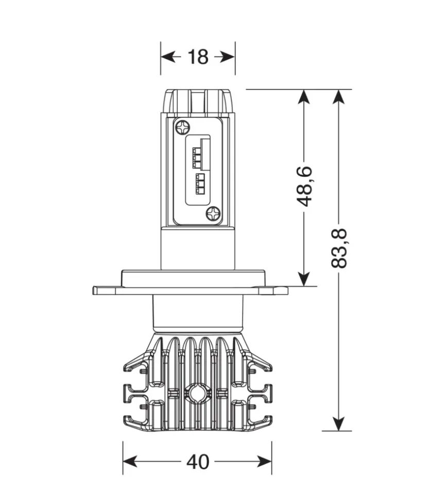 Lampade led per auto 9-32v halo led pro-bike 1 - (h4) - 25w - p43t - 1 pz - scatola 57756