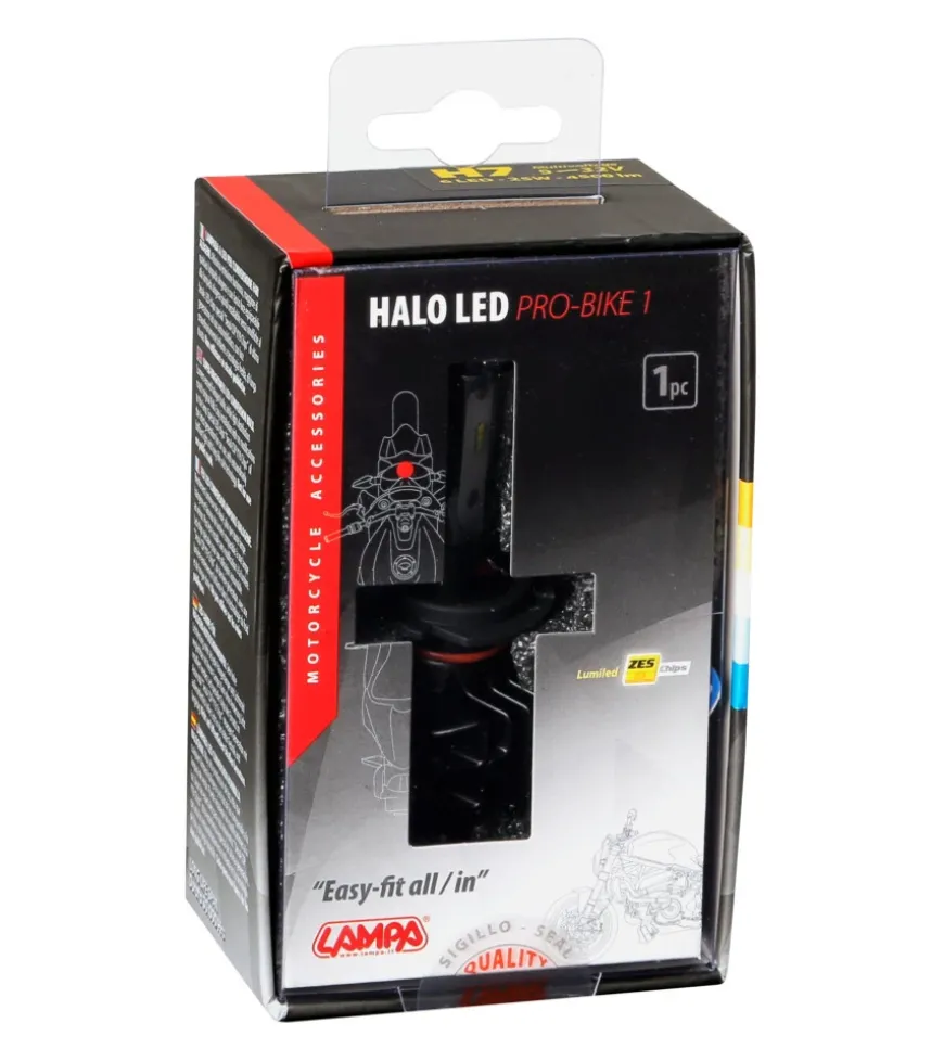 Lampade led per moto 9-32v halo led pro-bike 1 - (h7) - 25w - px26d - 1 pz - scatola 57757