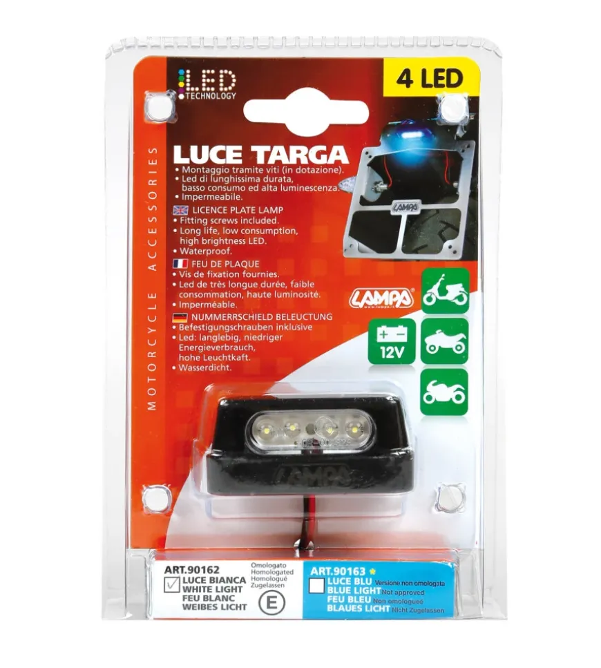 Luce targa 4 led bianca 90162