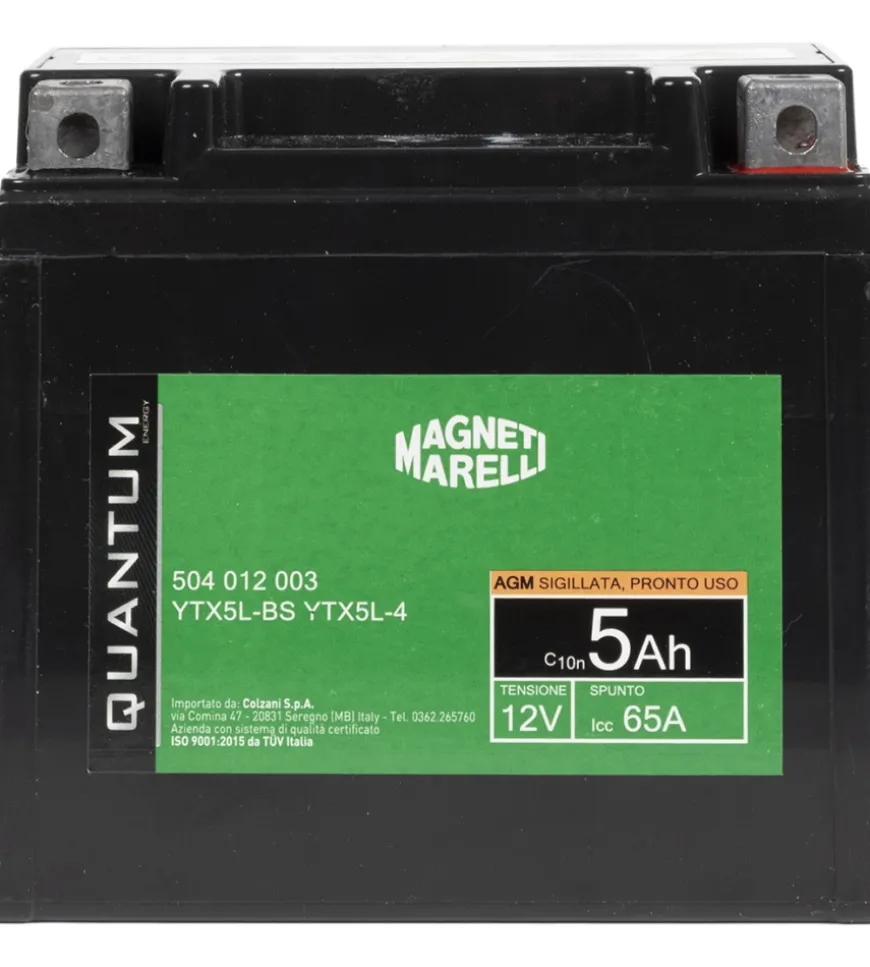 Magneti marelli batteria moto e scooter tecnologia 5ah 12v 65a agm sigillata polo positivo destro