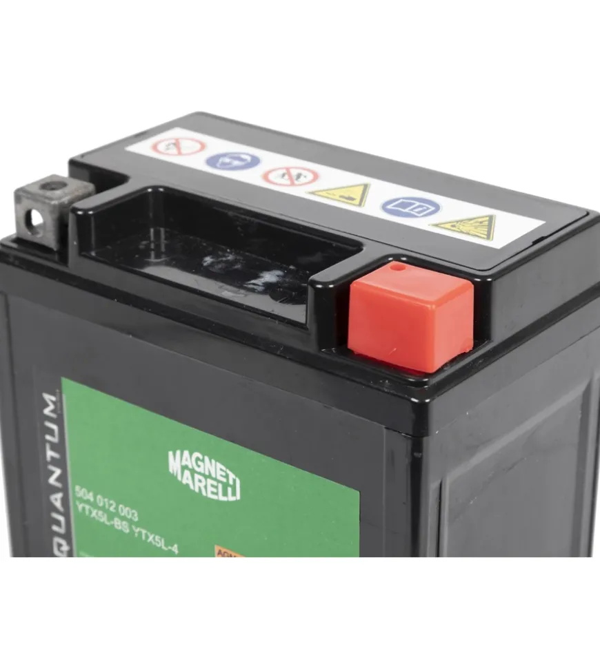 Magneti marelli batteria moto e scooter tecnologia 5ah 12v 65a agm sigillata polo positivo destro