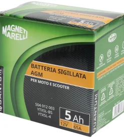 Magneti marelli batteria moto e scooter tecnologia 5ah 12v 65a agm sigillata polo positivo destro