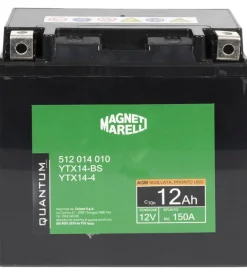 Magneti marelli batteria moto e scooter 12ah 12v 150a tecnologia agm sigillata polo positivo sinistro