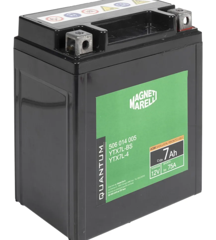 Magneti marelli batteria moto scooter 7ah 12v 75a agm sigillata polo positivo dx