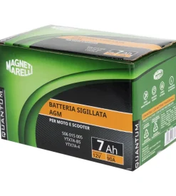 Magneti marelli batteria moto e scooter 7ah 12v 90a tecnologia agm sigillata polo positivo sinistro