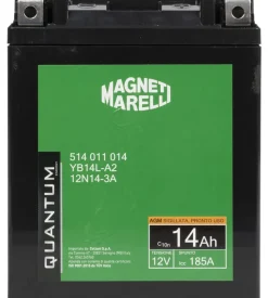 Magneti marelli batteria moto e scooter 14ah 12v 185a tecnologia agm sigillata polo positivo destro