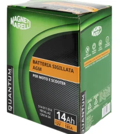 Magneti marelli batteria moto e scooter 14ah 12v 185a tecnologia agm sigillata polo positivo destro