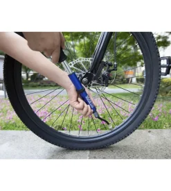 Mini pompa per bicicletta sparco blu in alluminio