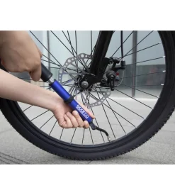Mini pompa per bicicletta sparco blu in alluminio