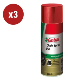 3 pezziolio castrol chain spray o r 0,4lt