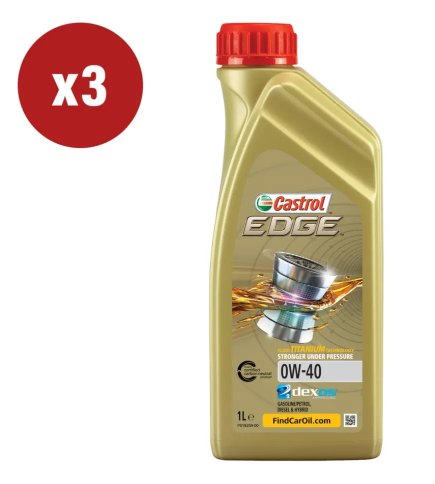 3 pezziolio castrol edge 0w-40 1l