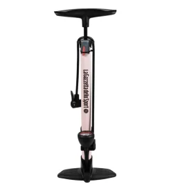 Pompa gonfiaggio per officina la gazzetta dello sport in acciaio colore rosa con manometro, 26x14,5x59 cm