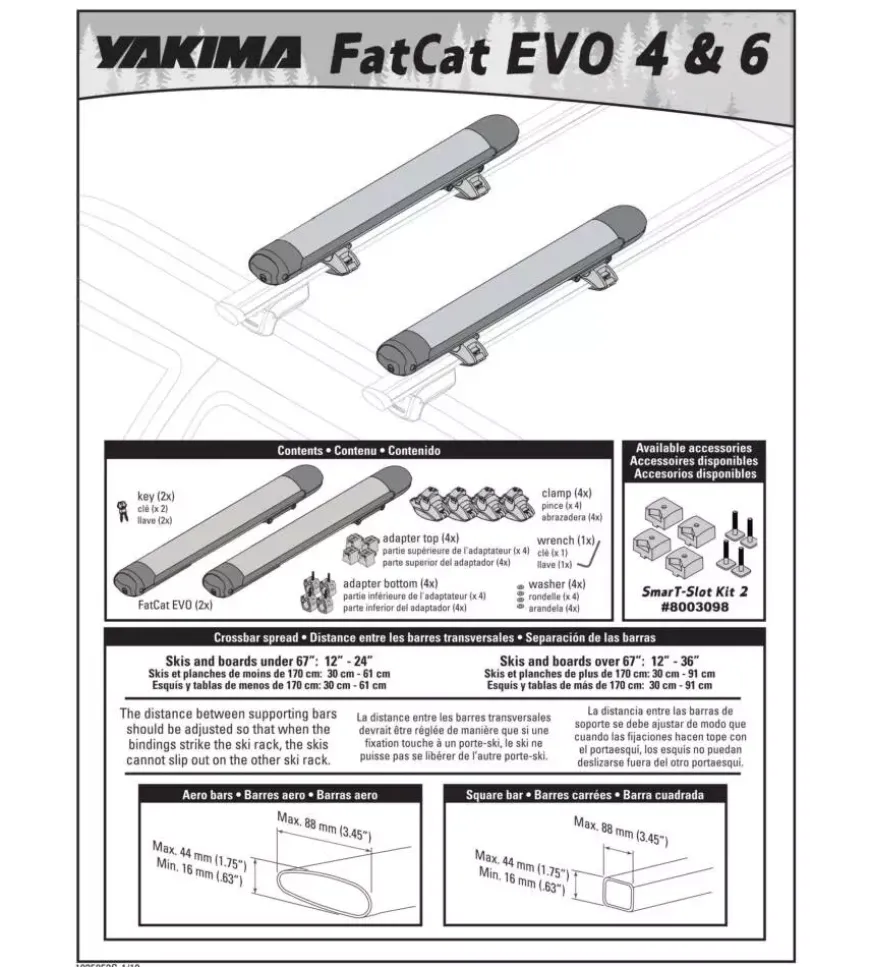 Portasci per barre da tetto yakima "fatcat 4 evo black" - y8003075