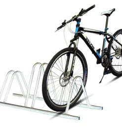 Rastrelliera portabici a 3 posti in ferro zincato con passaruota 5 cm 95x38x35/40 cm