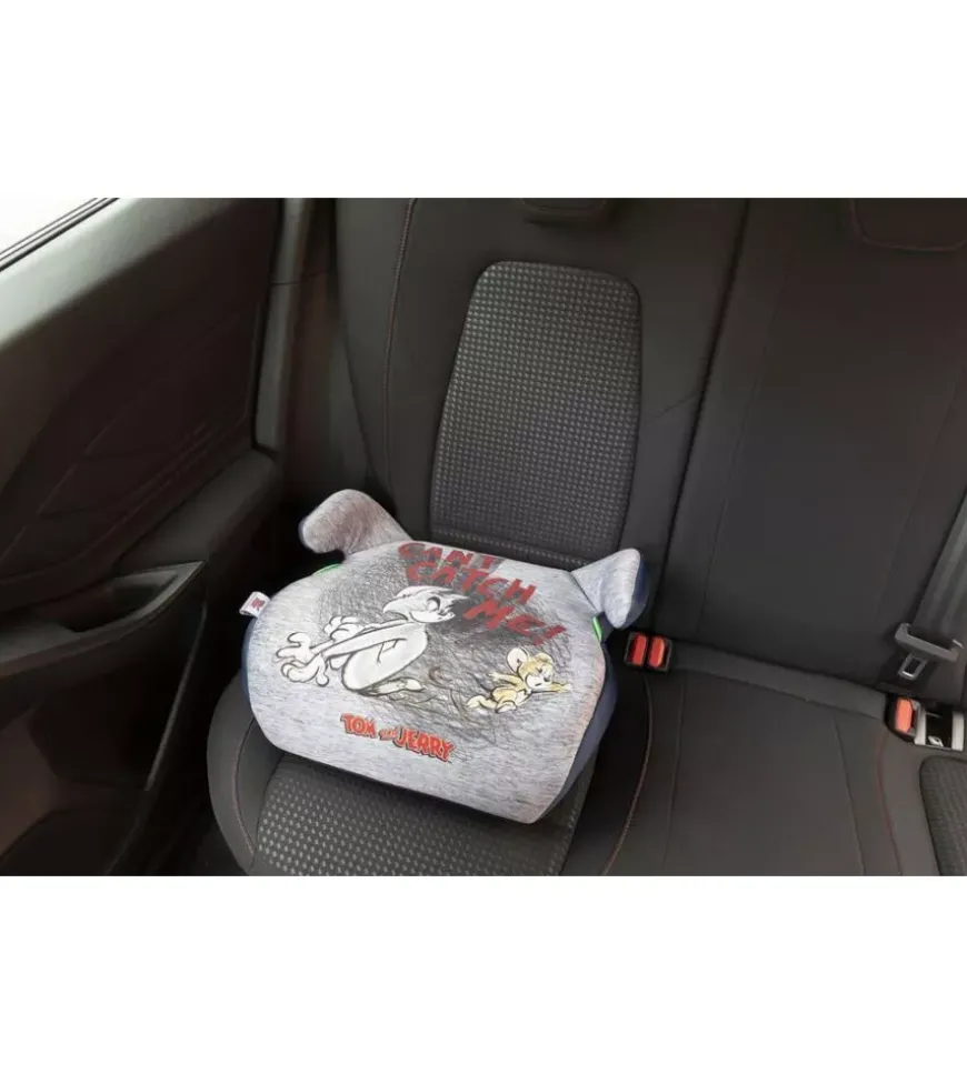 Seggiolino alzabimbo auto warner bros "tom and jerry" per bambini con altezza da 125 a 150 cm, ece r129