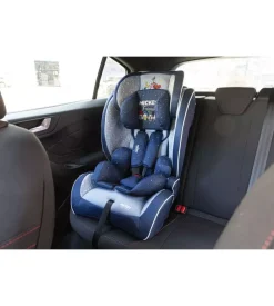 Seggiolino auto disney "mickey mouse" per bambini con altezza da 76 a 150 cm, ece r129
