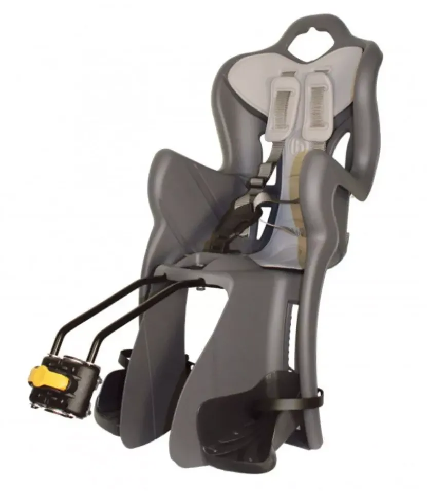 Seggiolino bici posteriore bellelli "b-one lux" grigio scuro, portata massima 22 kg
