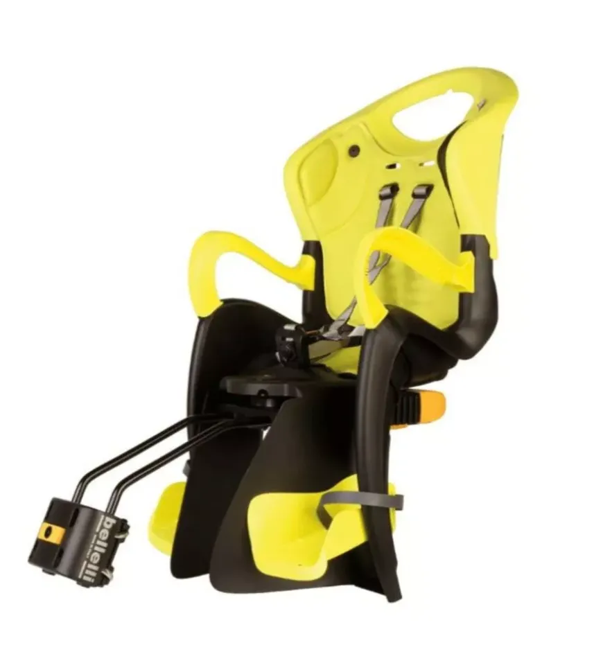 Seggiolino bici posteriore bellelli "tiger" giallo, portata massima 22 kg