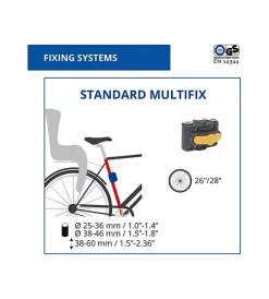 Seggiolino posteriore blu per bicicletta per bambini, max. 22 kg, da 3 a 8 anni - si fissa al telaio
