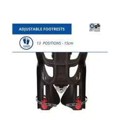 Seggiolino posteriore nero e rosso per bicicletta per bambini, max. 22 kg, da 3 a 8 anni - si fissa al telaio