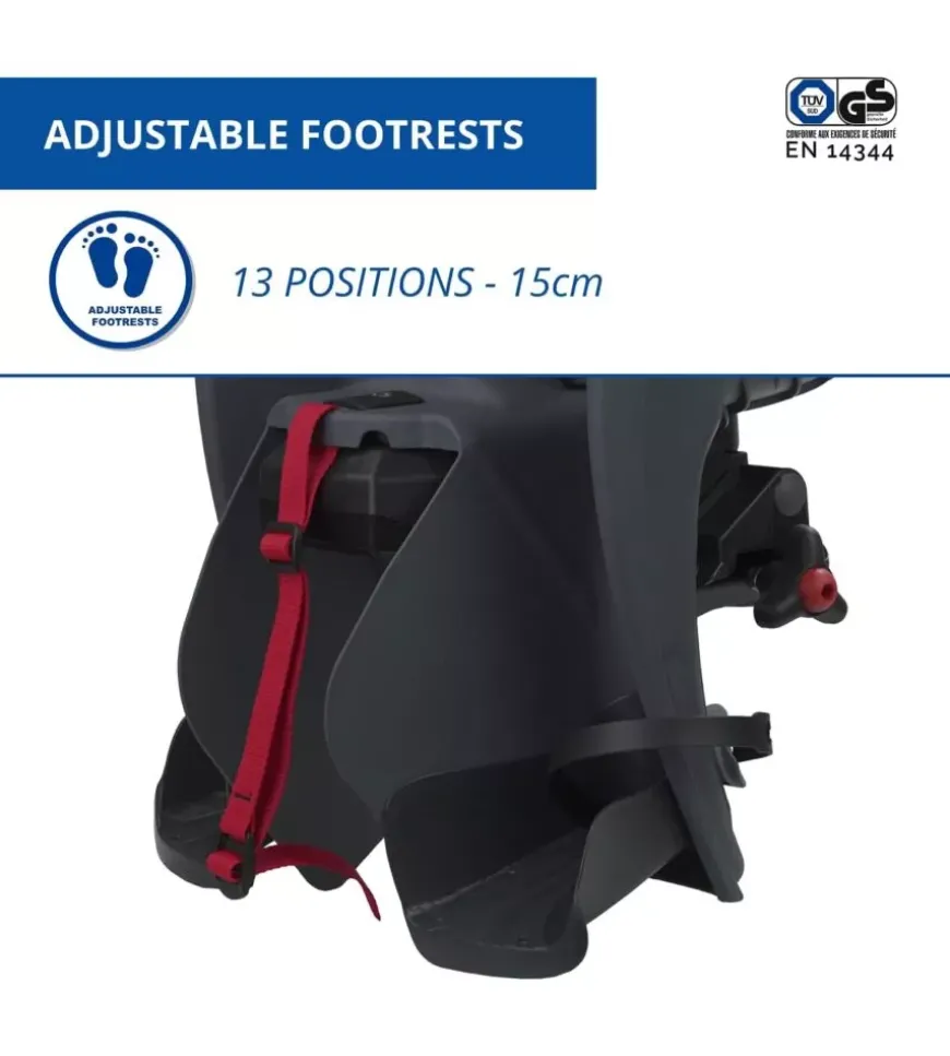 Seggiolino posteriore per bicicletta bellelli "mr fox" dark grey, portata massima 22 kg